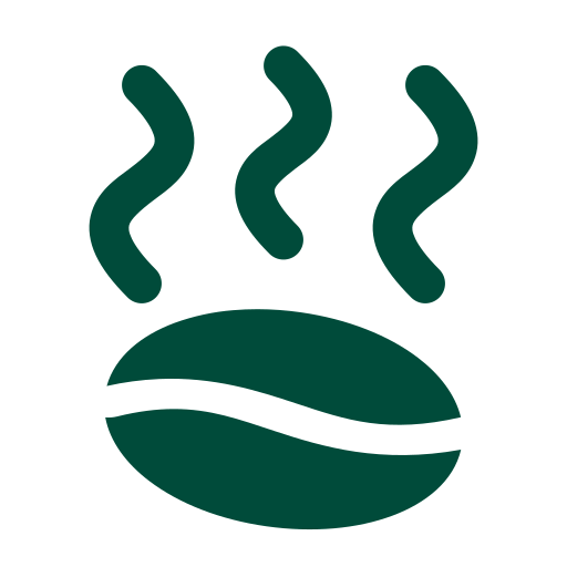beans Coffee bean roasting icon representing Withams Coffee roasting process
