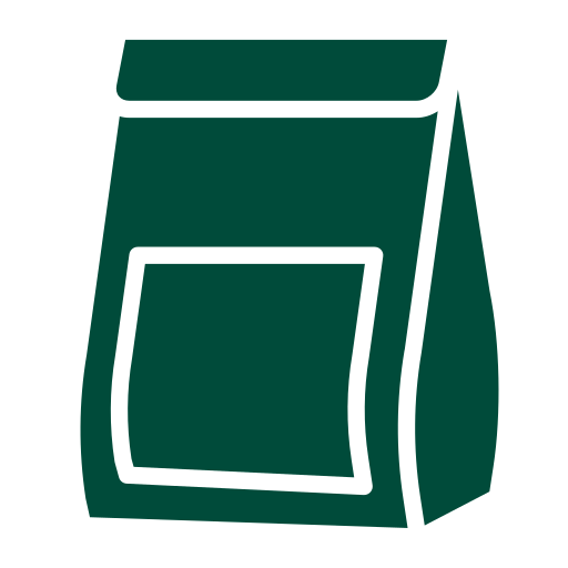 coffee-bag Coffee bag icon representing hand sorting and packaging process